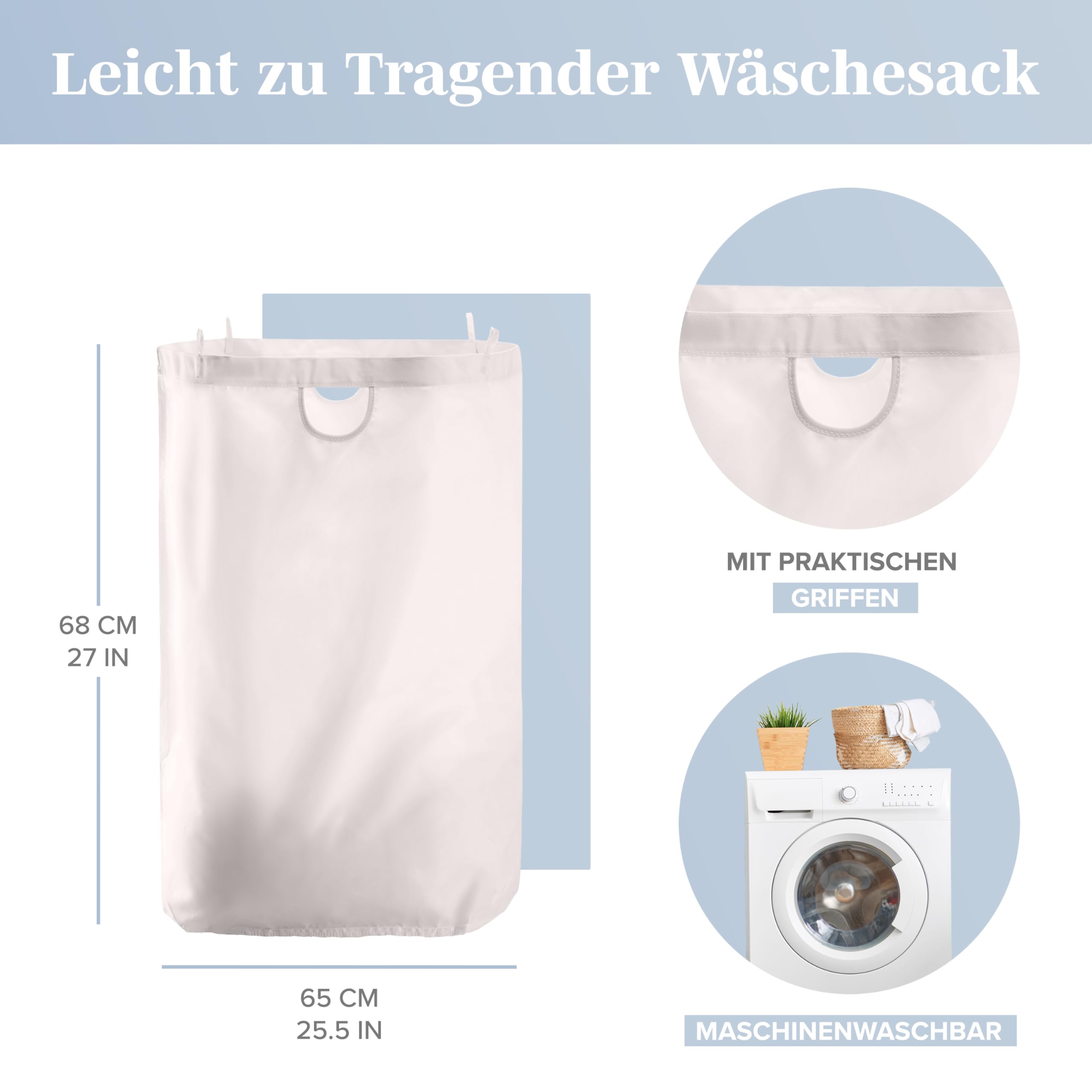 LONBET Wäschekorb mit Deckel 100L Groß - Stilvoller Wäschesammler Atmungsaktiv mit Stabilem Bambus-Rahmen - inklusive Herausnehmbarem Wäschesack Waschbar - Laundry Baskets Wasserdicht | Beige