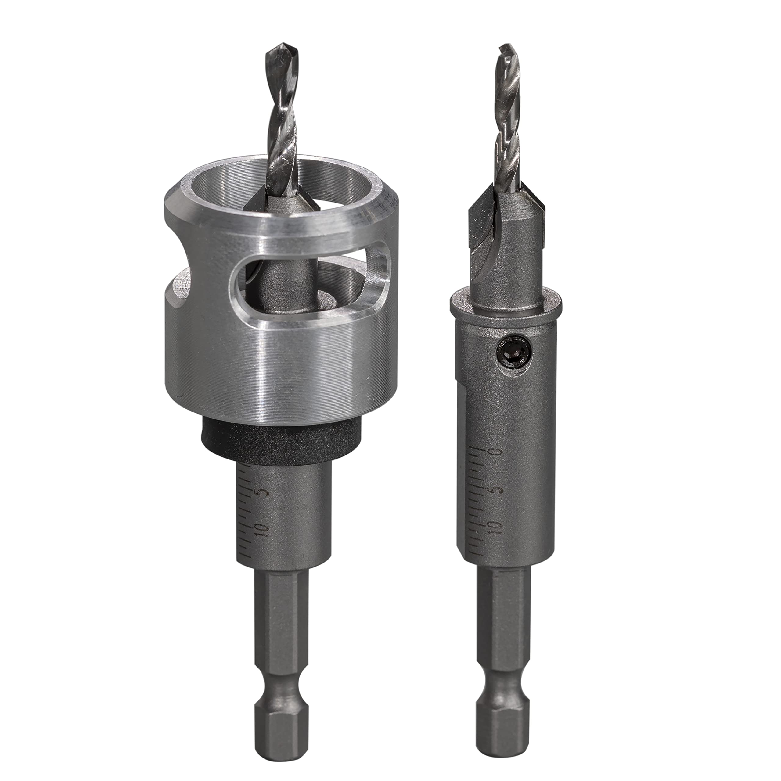 Betop Industrial Tools - Juego de 4 brocas avellanadoras con punta de carburo de 82 grados con tope de profundidad de perforación