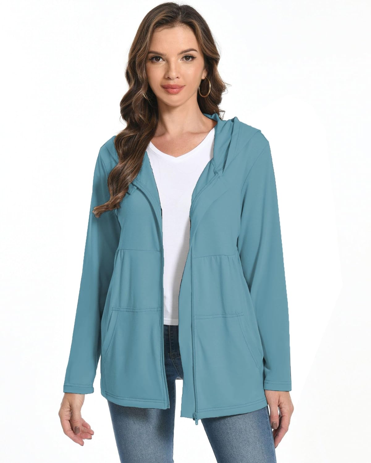 Meuponc Mastectomy Hoddies Jacket Coat with Drain Pockets Women Post Surgery Recovery Must Haves Long Sleeve Zip Up Shirts - Image 3