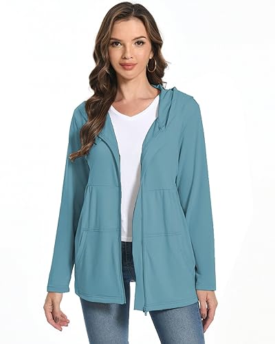 Miniatura 3 de Camisas postmastectomía con bolsillos de drenaje, imprescindibles para recuperación de senos, suaves, cómodas, de manga larga, con cremallera