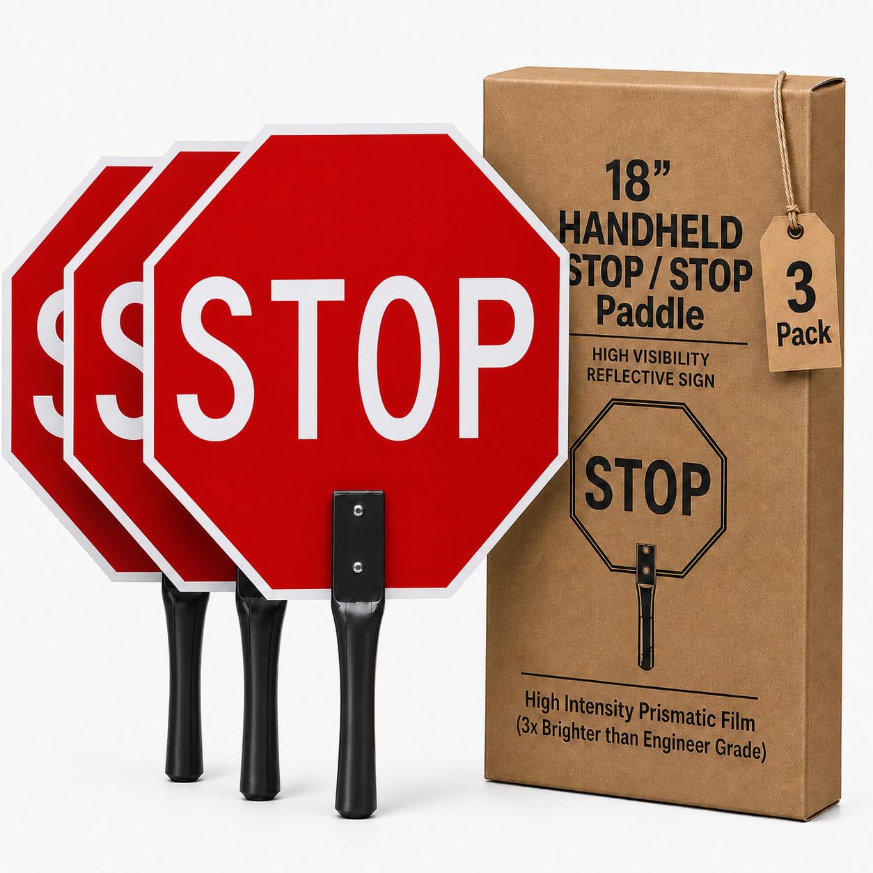 OLANZU Hand Held Stop Sign for Crossing Guard, 18x18 — Amazon image 9