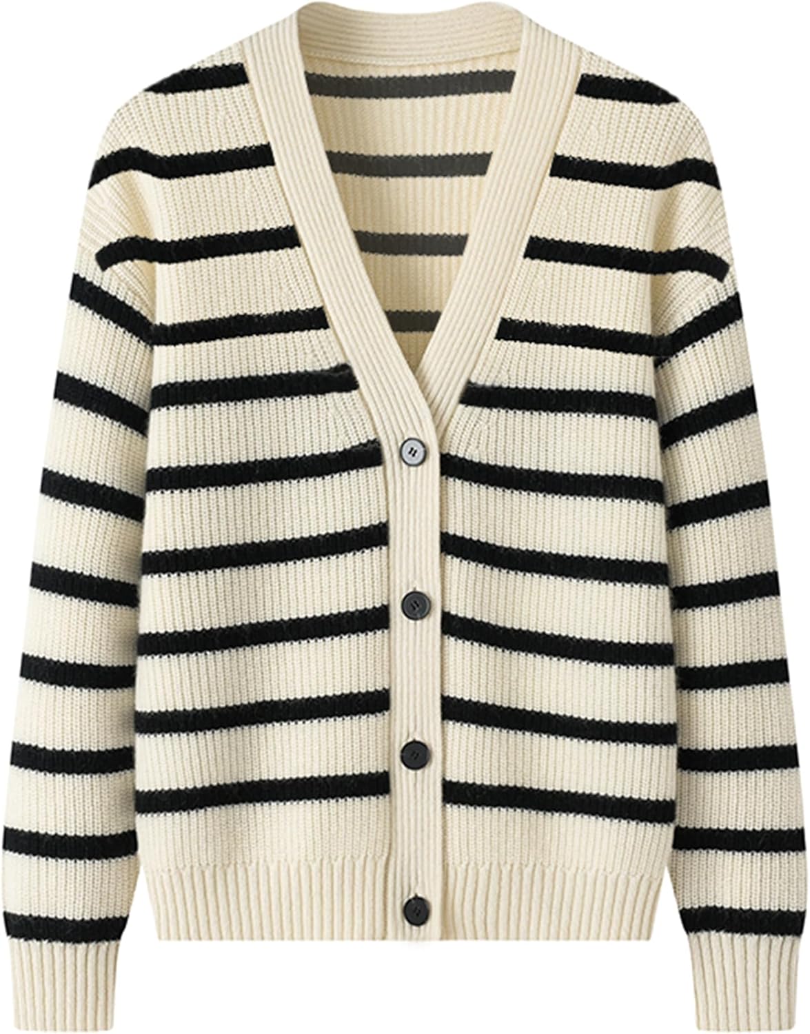 Bsubseach Striped Cropped Cardigan Sweater for Women Lightweight Jacket Trendy Fall Outfits Spring Clothes Sweatshirts - Image 3