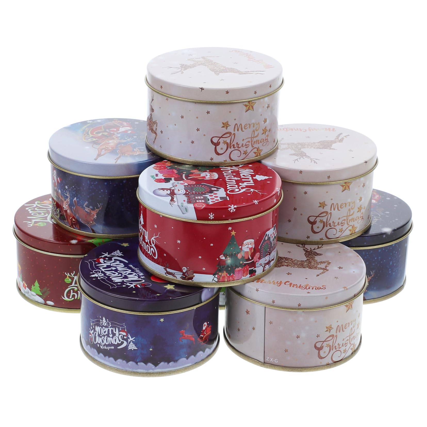 MUCKLILY 12pièces Boîtes à Bonbons Décoratives pour Noël Contenants à Biscuits Réutilisables Dimensions sans Danger pour Contact Alimentaire Couleur Aléatoire