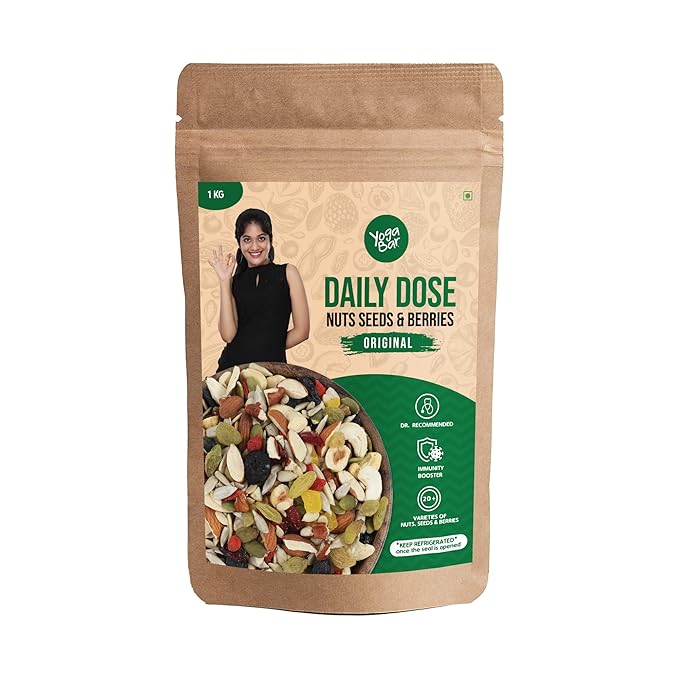 Yogabars Super healthy Daily Dose Mixed Nuts Seeds and Berries Roasted Trail Mix Premium