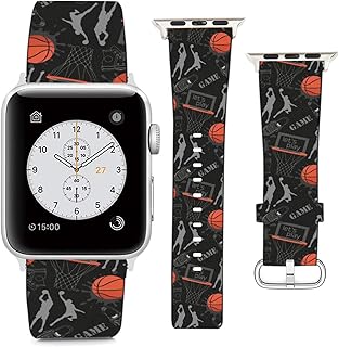 Compatible with Apple Watch Wristband 38mm 40mm , (Basketball Player Pattern) PU Leather Band Replacement Strap for iWatch Series 5 4 3 2 1