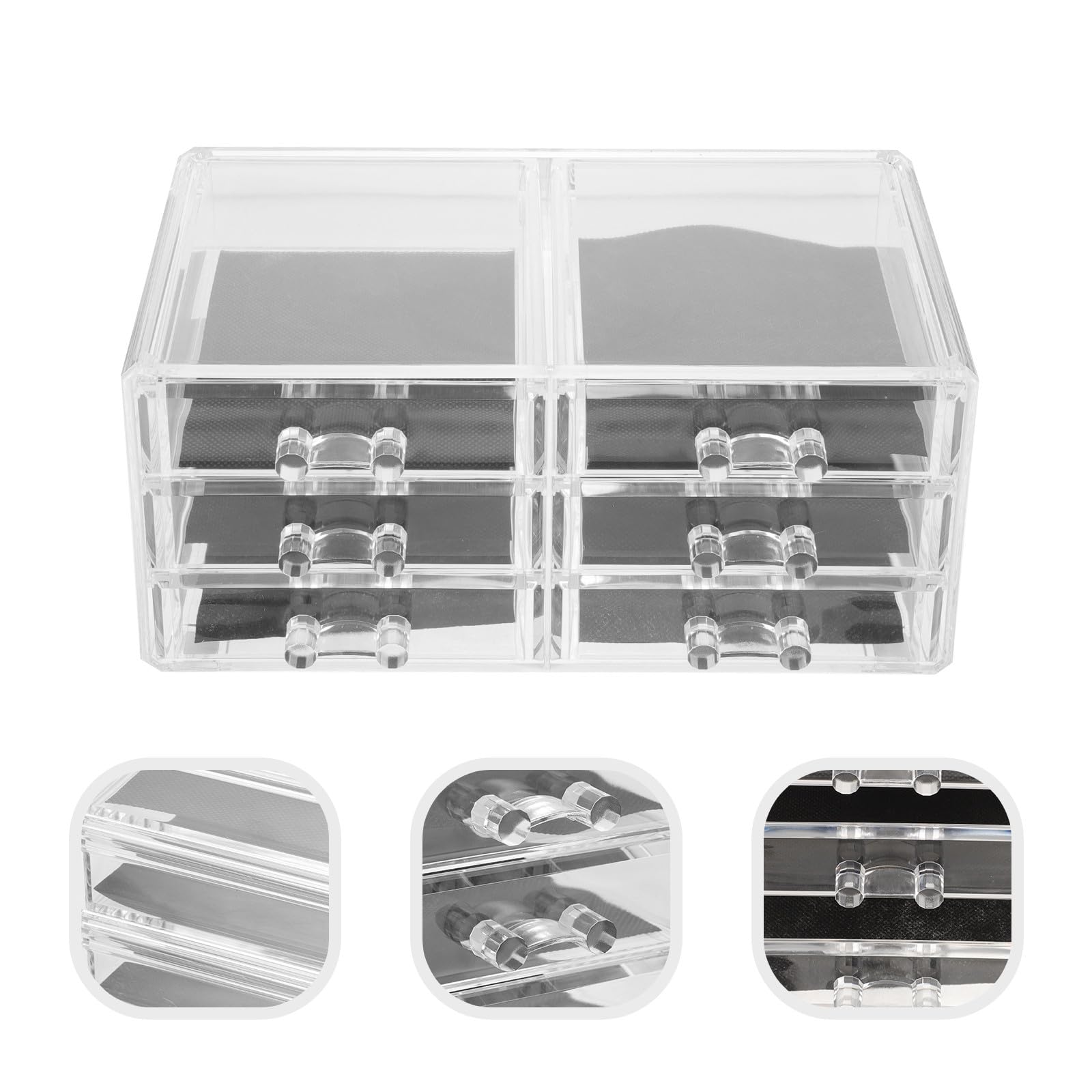 Organizzatore per Trucchi Acrilico Trasparente 3 Cassetti, Grande Capacità, Portatile per Conservare Cosmetici e Strumenti, Elegante e Funzionale per Bagno o Vanity