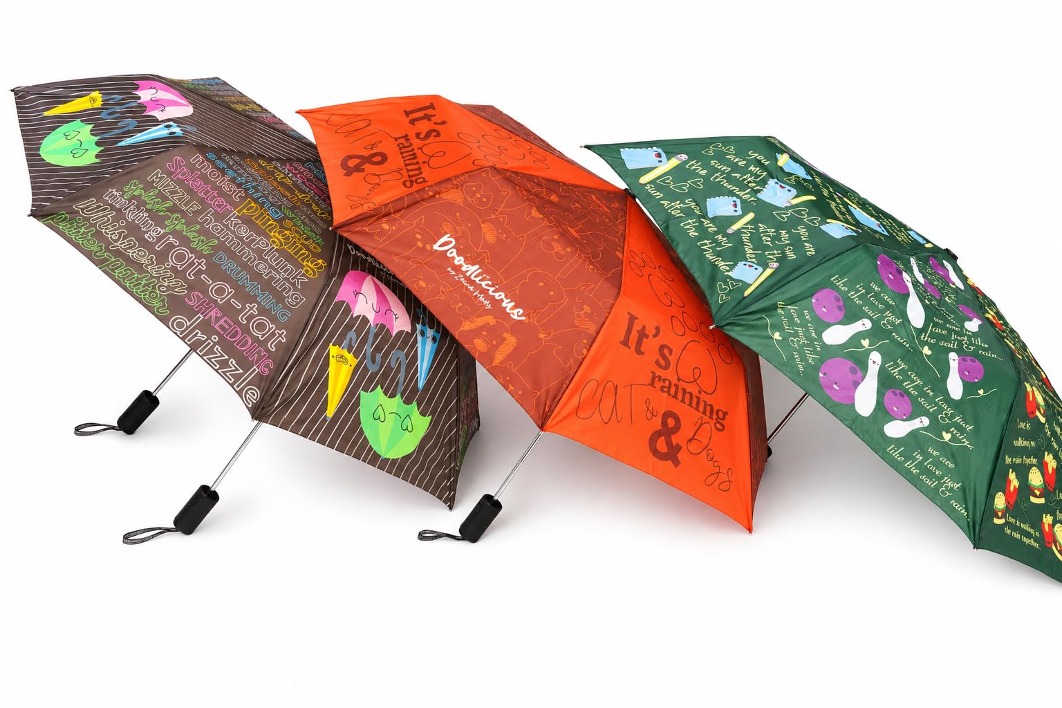 3 Fold Auto Umbrella for UV Protection and Rain,Random Print Designer for Women and Men | Kids Umbrella Pack of 2 Random Print-image-41