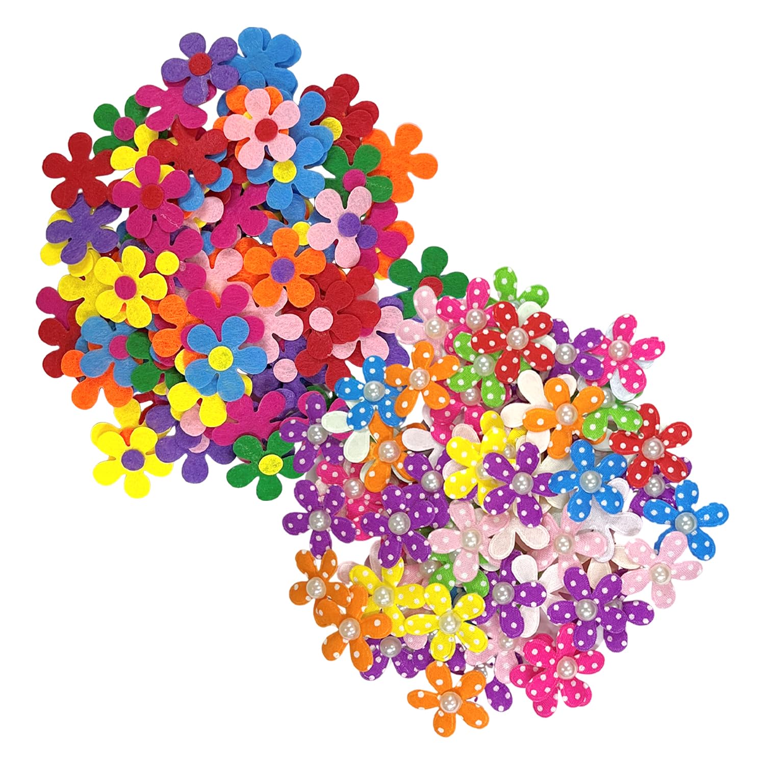 EJUFNS 200 Pieces Of Non-Woven Flowers, Colorful Felt Flowers, Diy Handicraft Materials, Can Be Used In Clothing, Hair Accessories, And Gift Packaging.