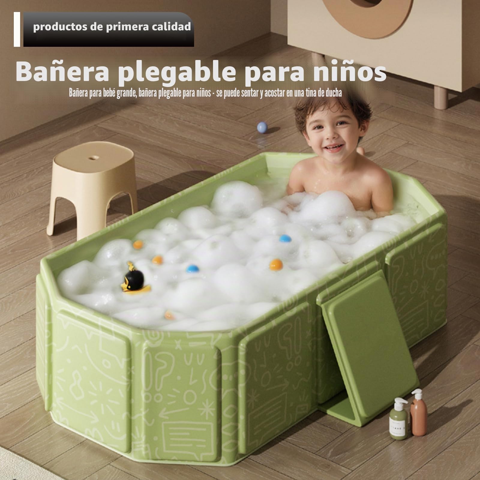 Bañera Plegable Bebé, Bañera Infantil Grande Bañera Bebé Bañera Plegable Portátil Bañera Plegable Bañera, Bañera Infantil Para La Ducha, Ahorro De Espacio Rectangular Ideal Para Baño Caliente Baño