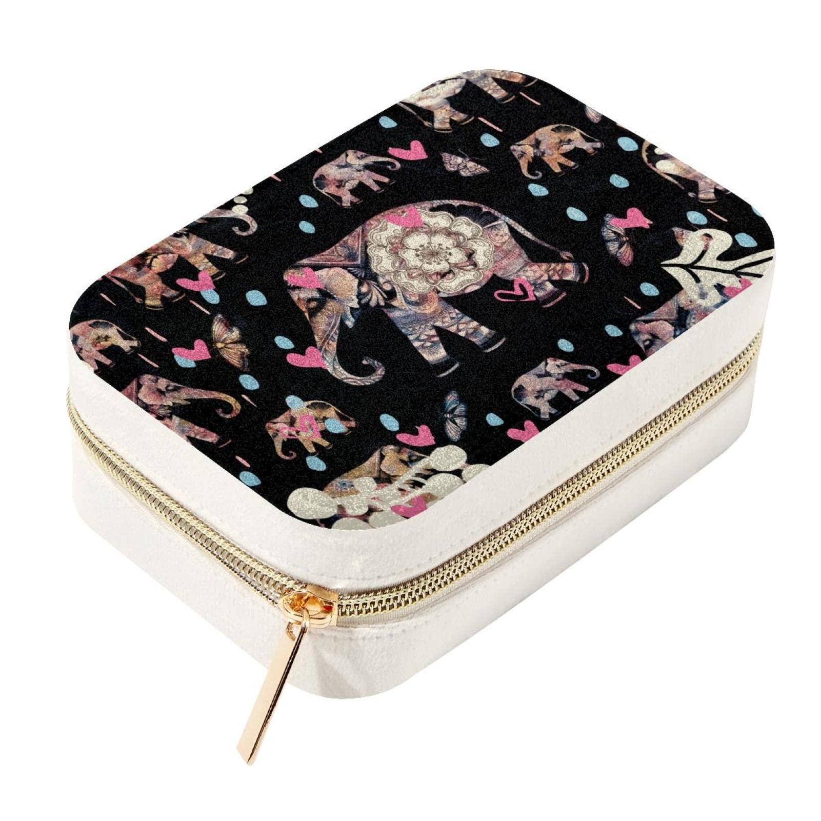Boîte à bijoux motif éléphant et papillon, le cadeau idéal pour filles