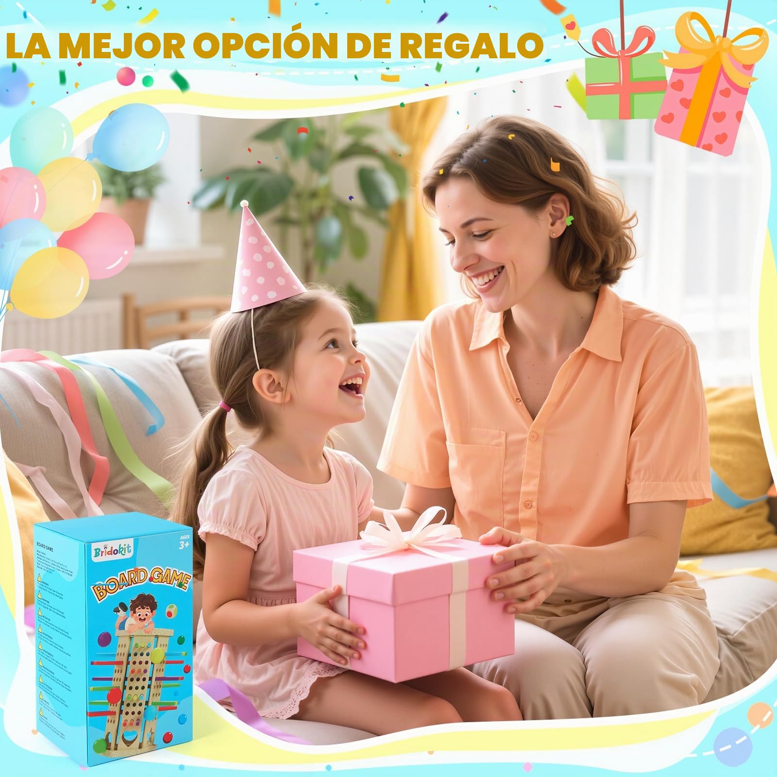 Juego Montessori, Juegos de Mesa 3, 4, 5, 6 años, Juegos Educativos Matematicas con 42 Palitos de Colores y un Dado, Juguete Familiar para Viajar al Aire Libre con Niños
