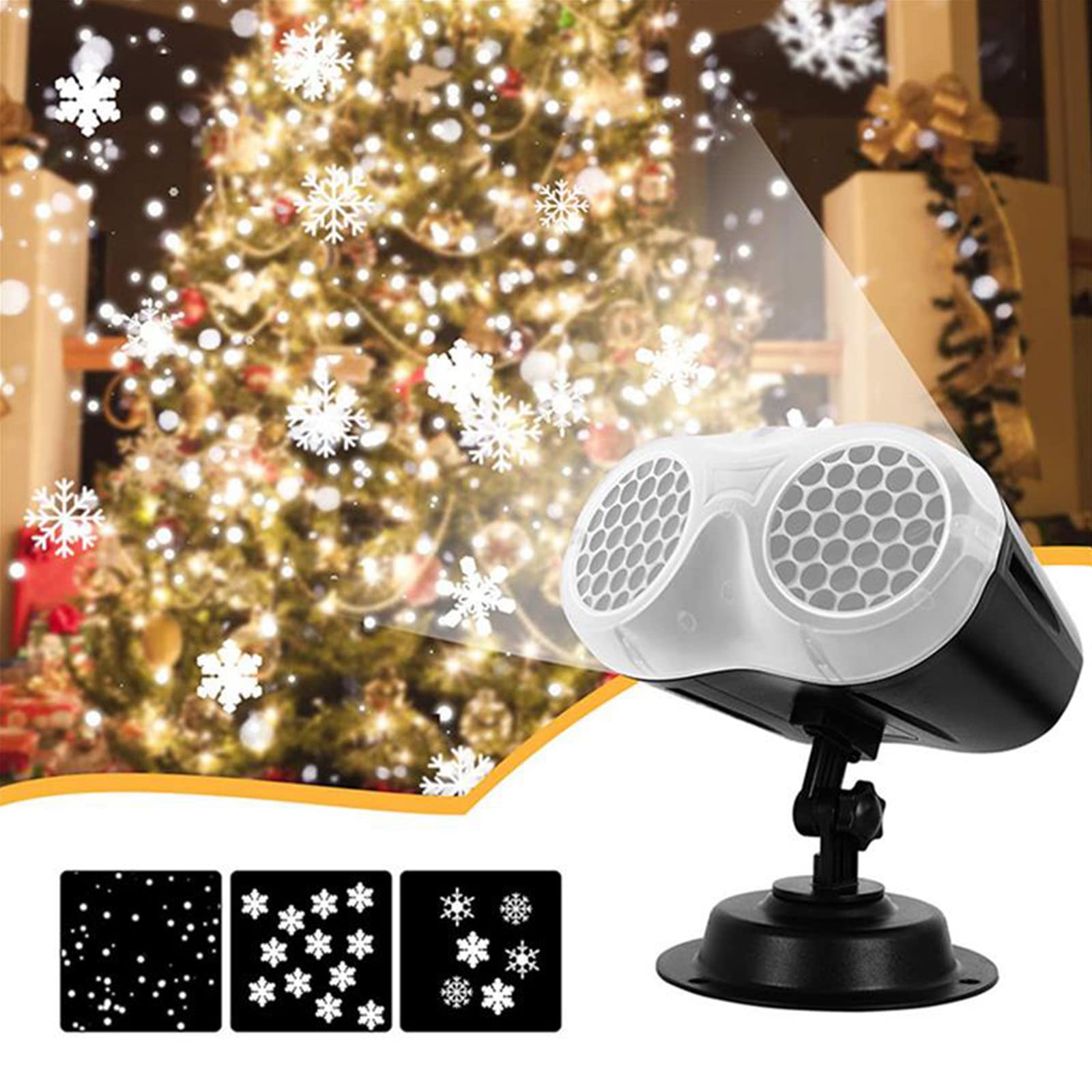 Proiettore di Luce per nevicate, Fiocco di Neve Natale LED Proiettore olografico Luce Notturna Telecomando Funzione Timer per Natale