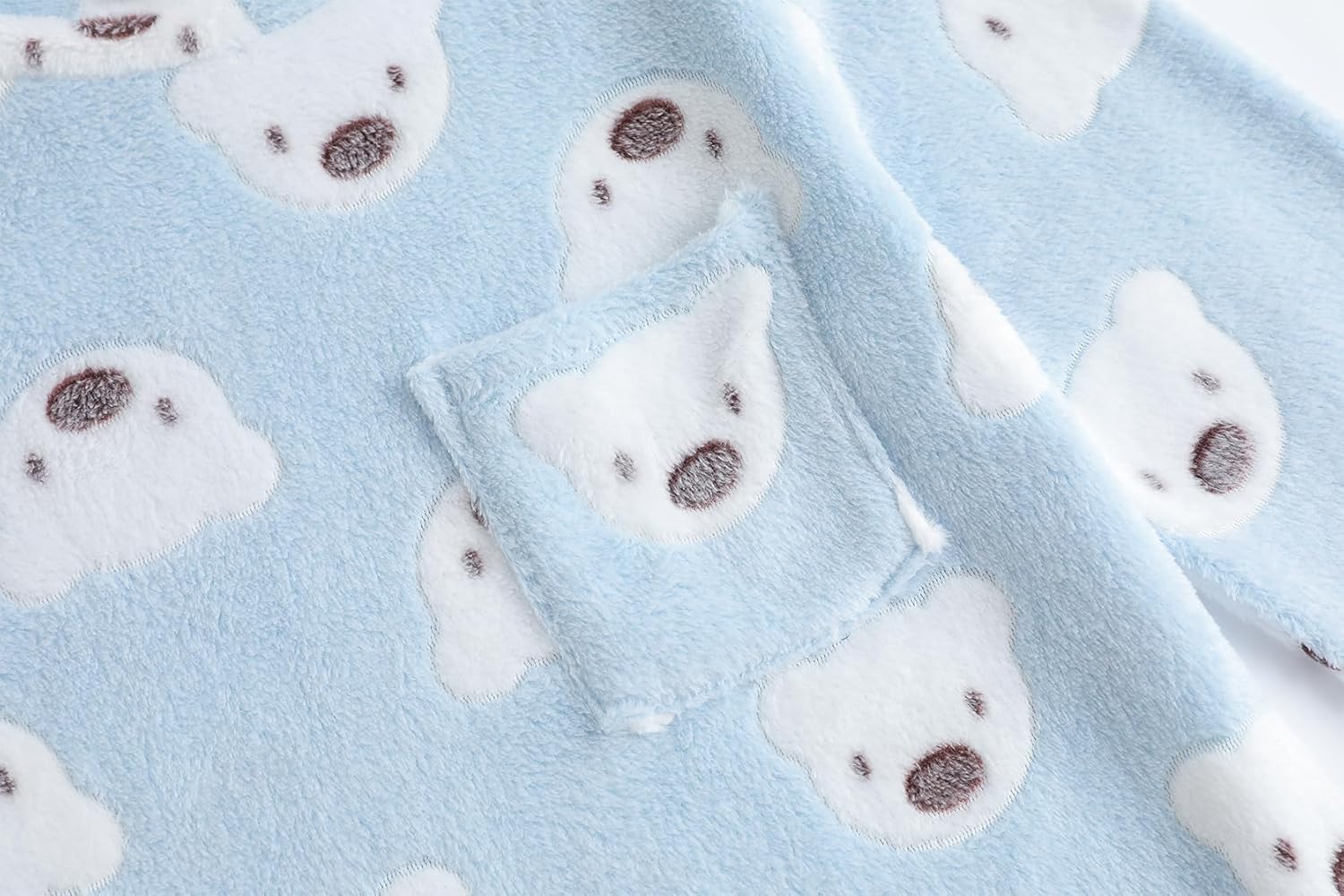 Vopmocld Big Kids Winter Flannel Pajama Sets Long Sleeve with Pants Cartoon Sleepwear Plush Fleece Nighty with Pockets - Image 2