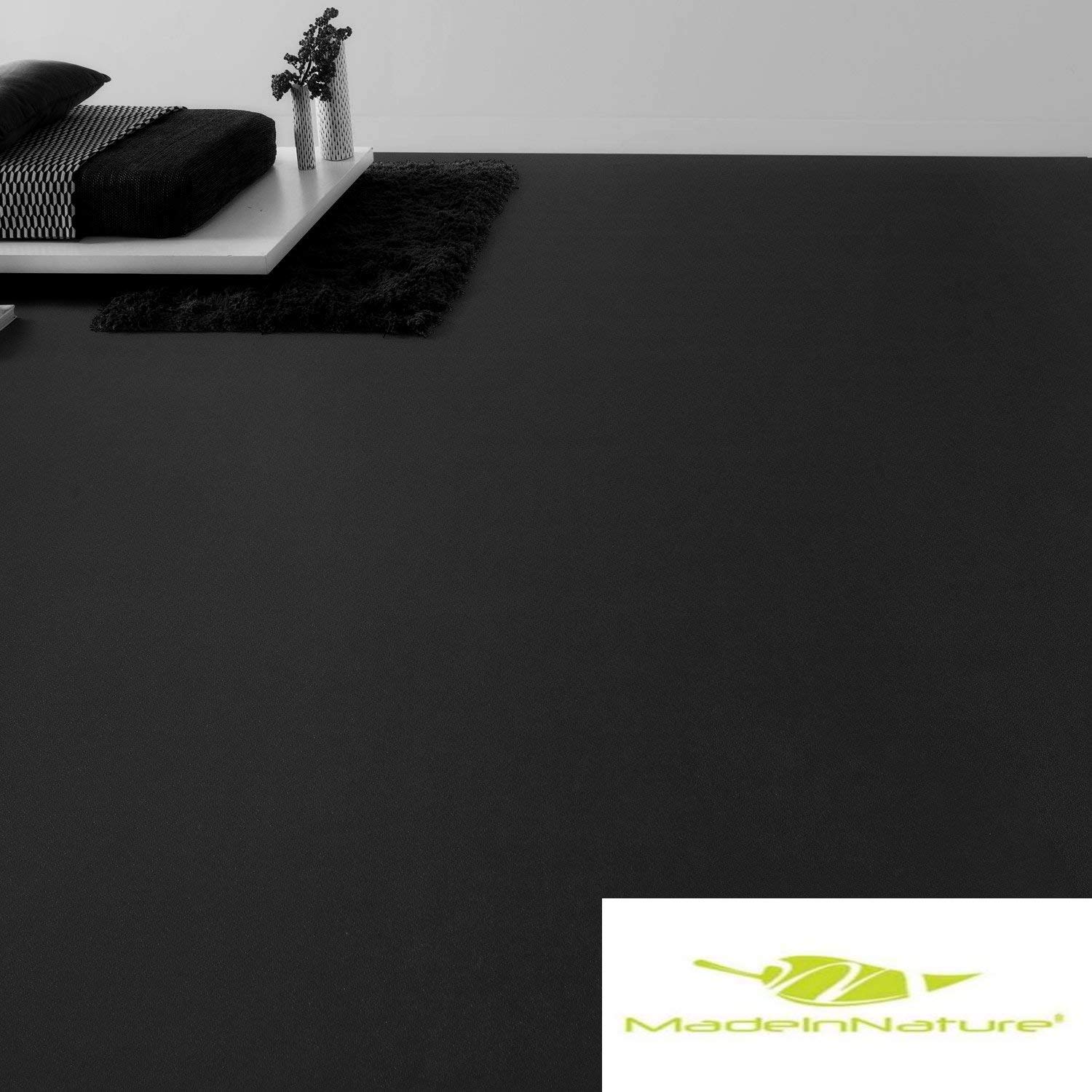 MadeInNature Bodenbelag aus PVC / Teppich für Innenräume/Boden aus rutschfestem Vinyl, klein und groß (Anthrazit, 2 x 1,5 m)