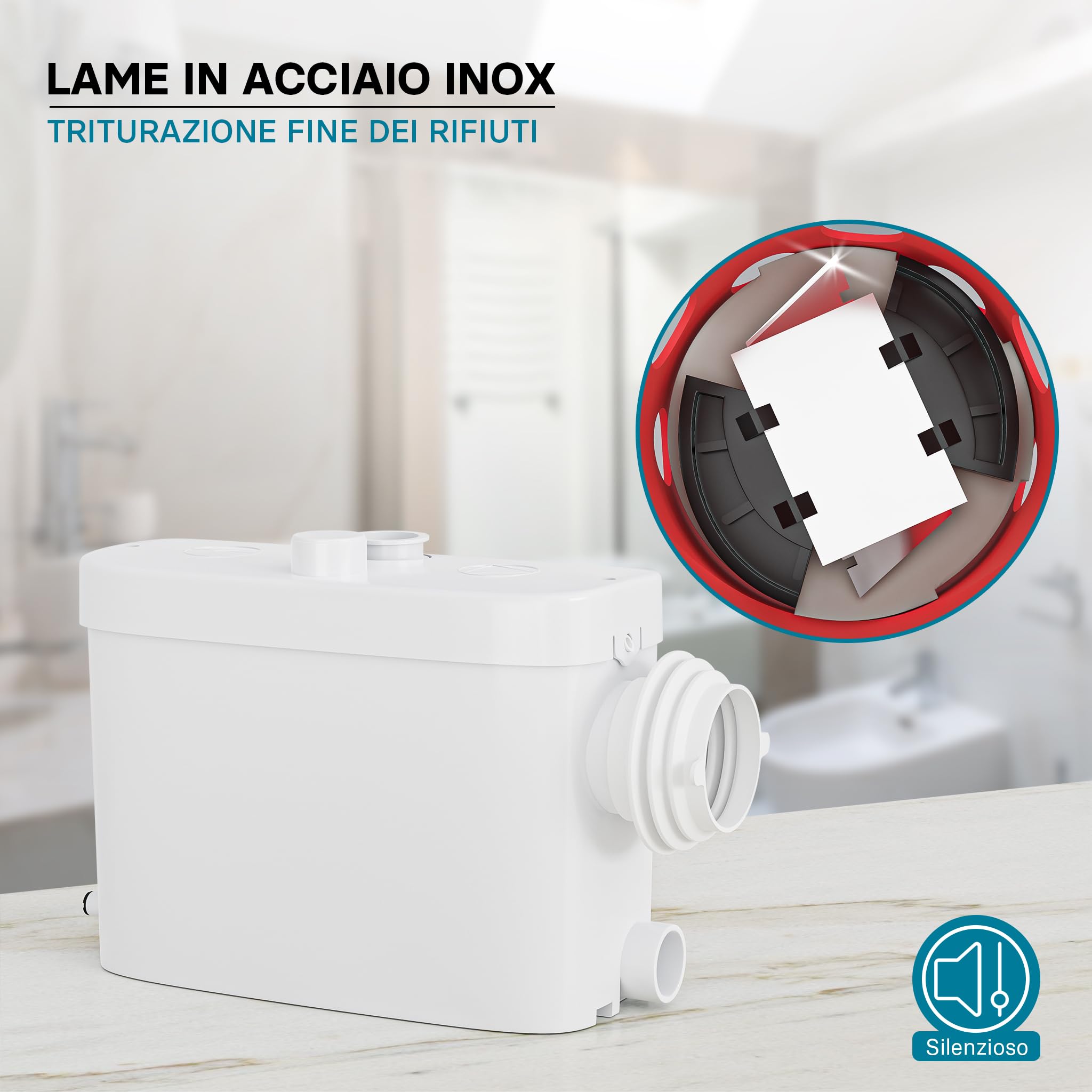 XPOtool Stazione di sollevamento 450 W 7,5 m per acque reflue 3/1 attacco laterale