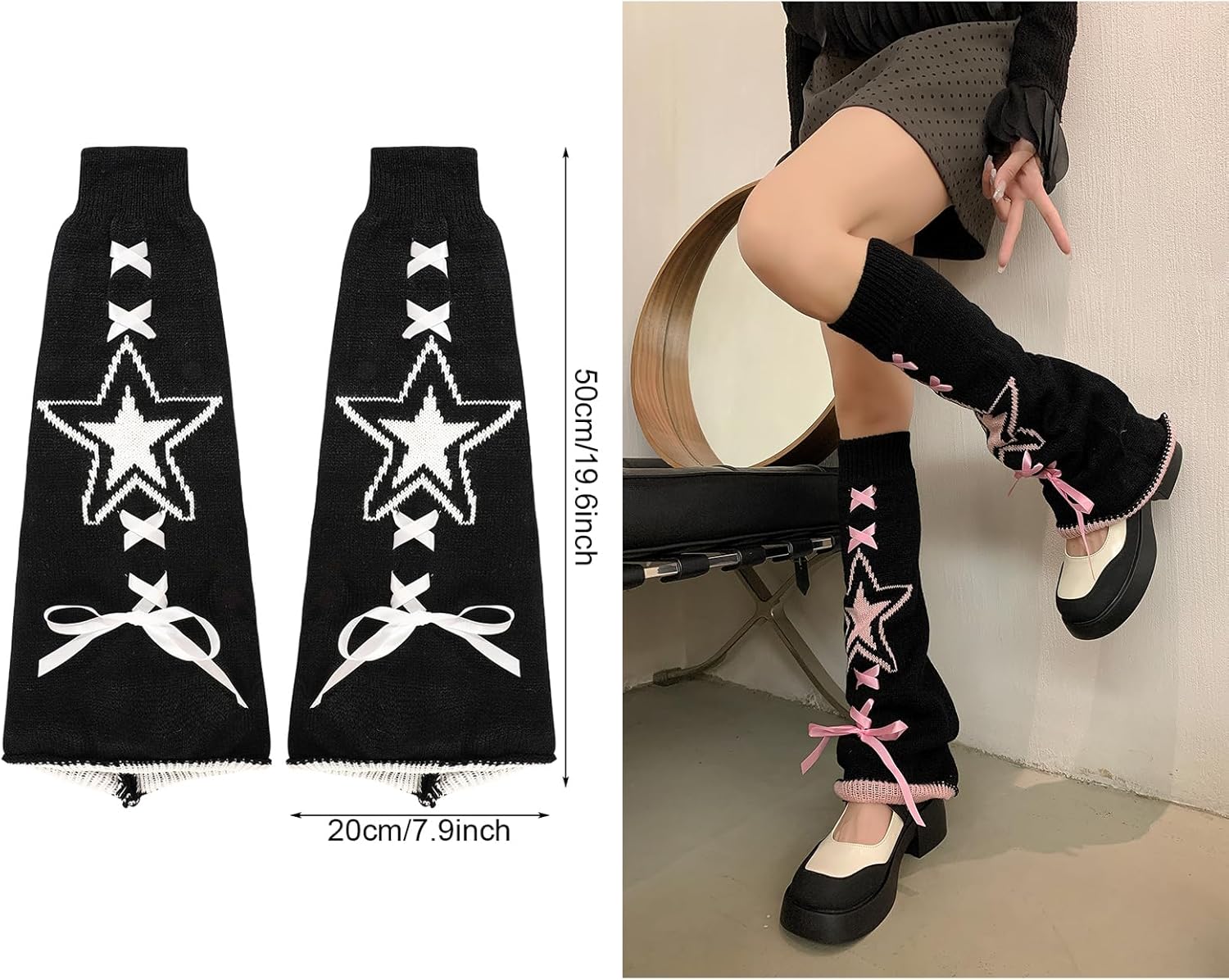 XEPST Harajuku Kawaii Leg Warmers for Girls & Women, 1 Pair - Image 7
