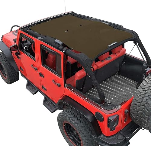 Miniatura 50 de Shadeidea JK - Funda para techo de malla suave compatible con Jeep Wrangler JKU (2007-2018) - Bloqueador UV contra el ruido del viento - Garantía