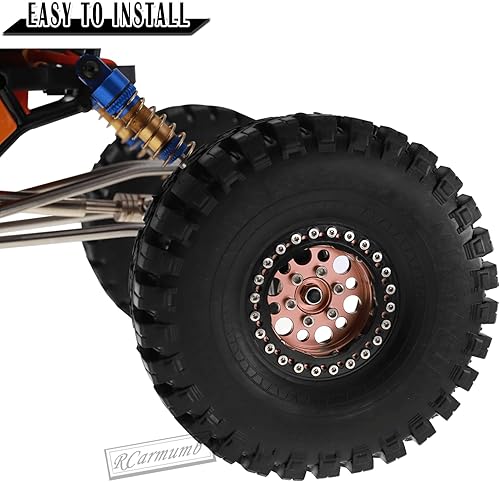 Miniatura 3 de Rcarmumb Llanta de rueda de 1.9 pulgadas y neumáticos de rueda para 110 RC Crawler Axial SCX10 SCX10 II 90046 SCX10 III AXI03007 TRX4, 4 piezas de