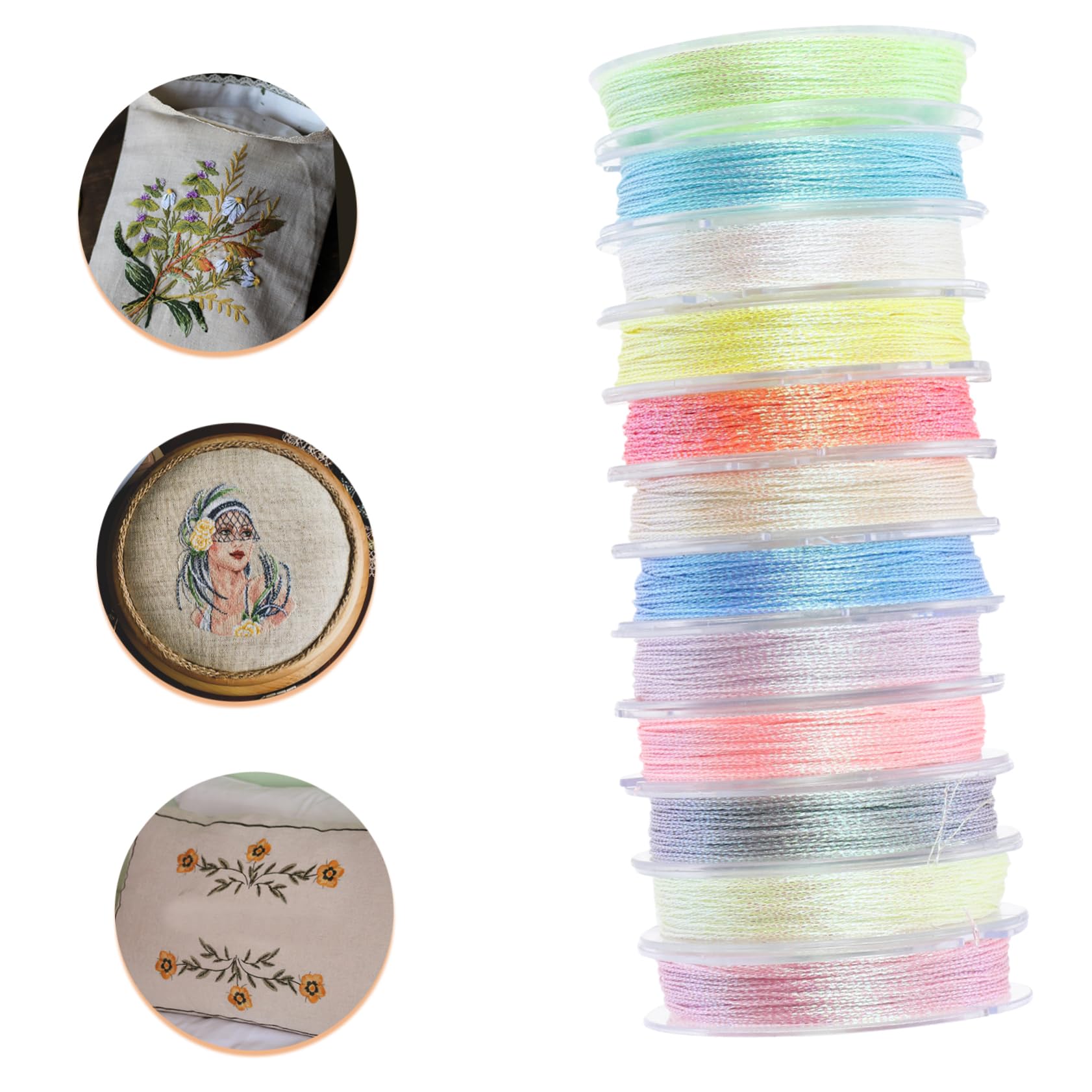 jojofuny 3 Series Hilo Luminoso De Oro Y Plata Hilo De Coser Bordado Hilo Para Acolchar Hilo Grueso Para Coser Multi Puntada Hilos De Coser Hilo De Bordar Profesional Poliéster 12 Rollos*3