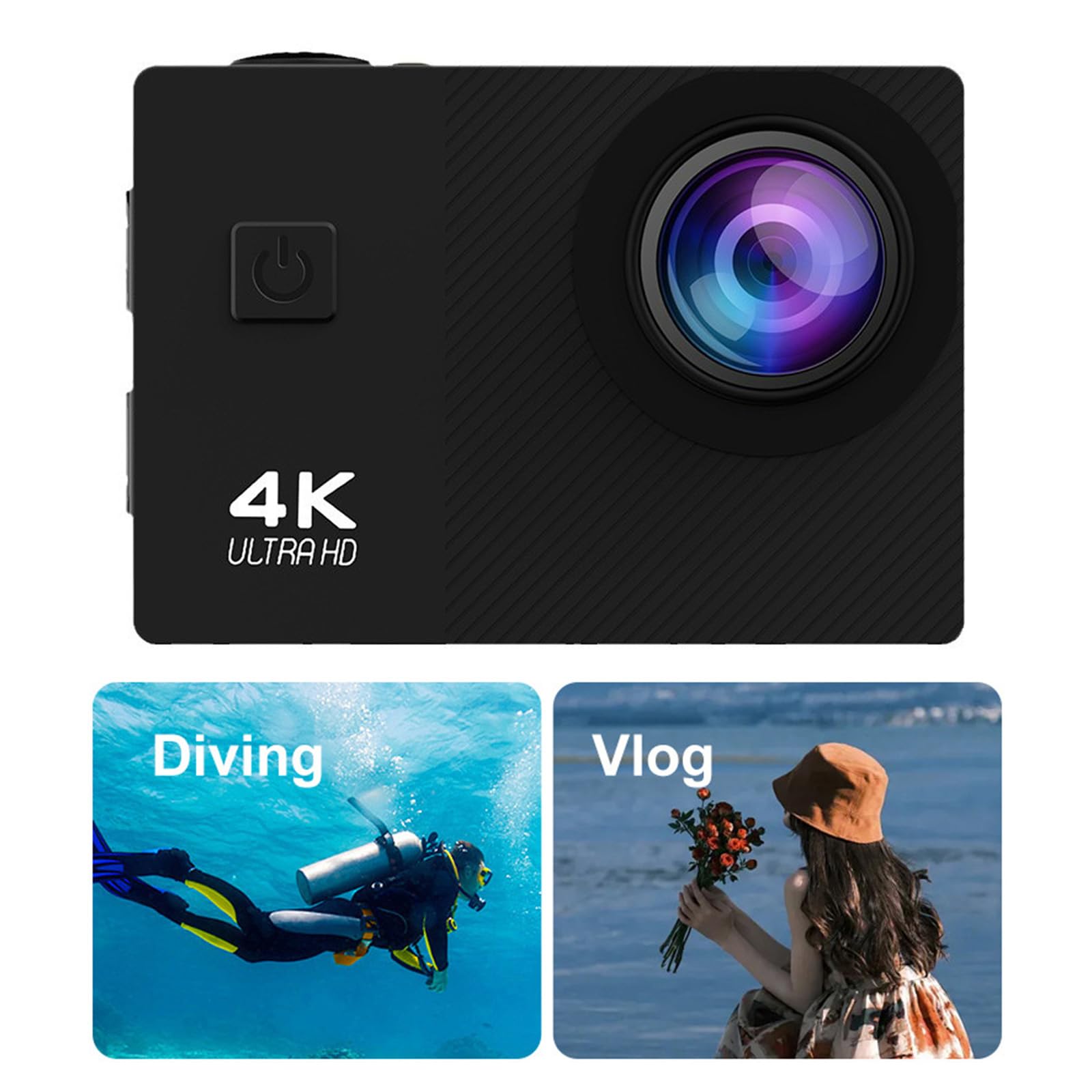 jiahesuw Outdoor Waterproof Sports Camcorder Under Water Action Camera for Diving and Cycling with 1080P Video