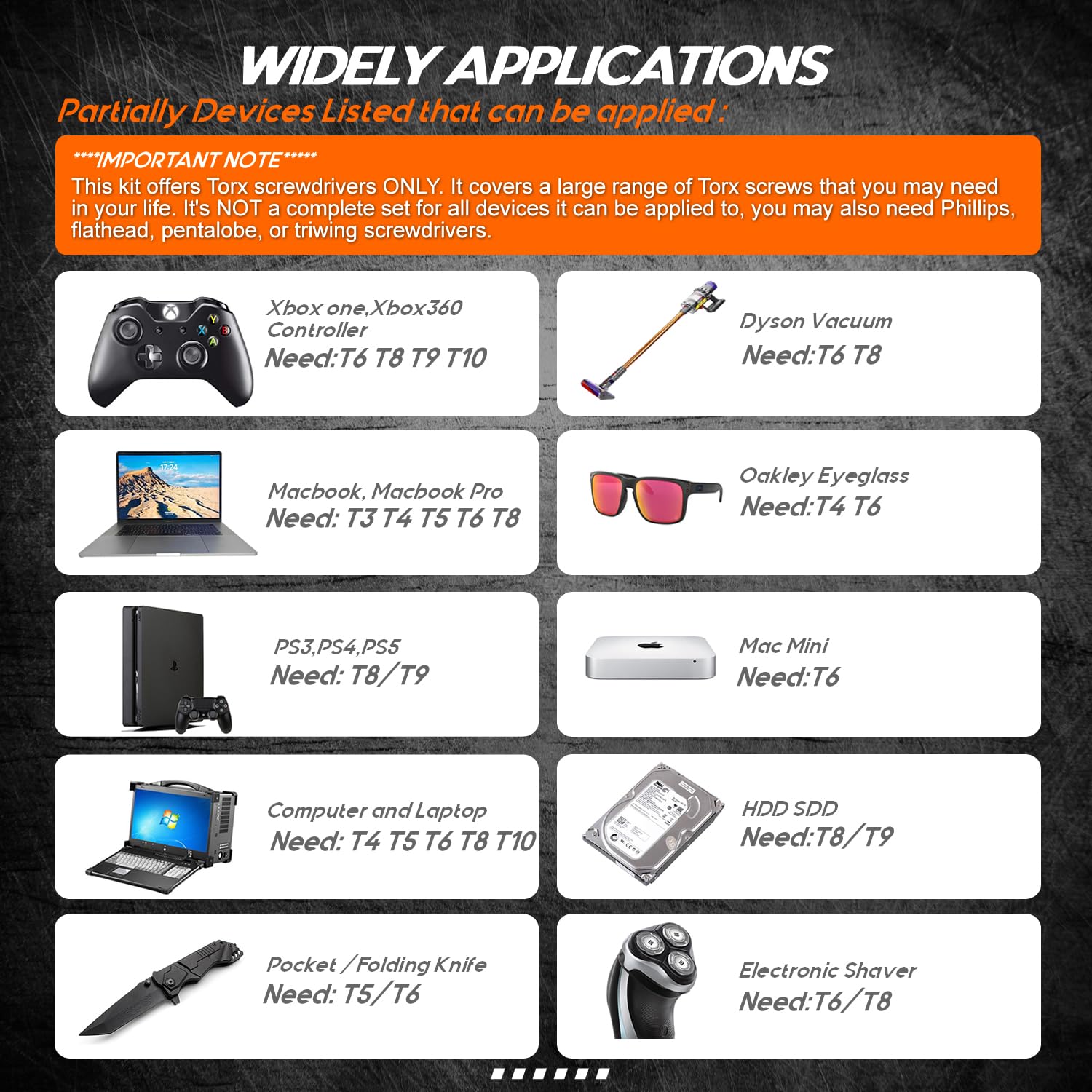 TEKPREM Mały zestaw wkrętaków Torx 8 w 1 z bitami zabezpieczającymi T3, T4, T5, T6, T7, T8, T9, T10, Torx, kompletny zestaw naprawczy Star do Apple, Macbooka, Mac mini, Xbox One, Xbox360, PS3, PS4,