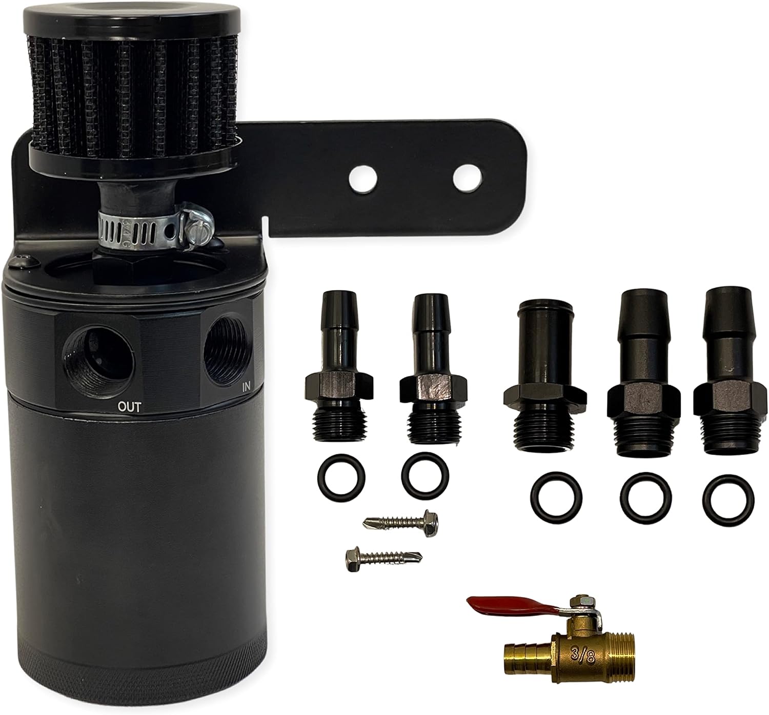GC AUTOMOTIVE 10AN Universal Performance Oil Catch Can 2 Port Mounting Bracket Kit -10AN (8AN)