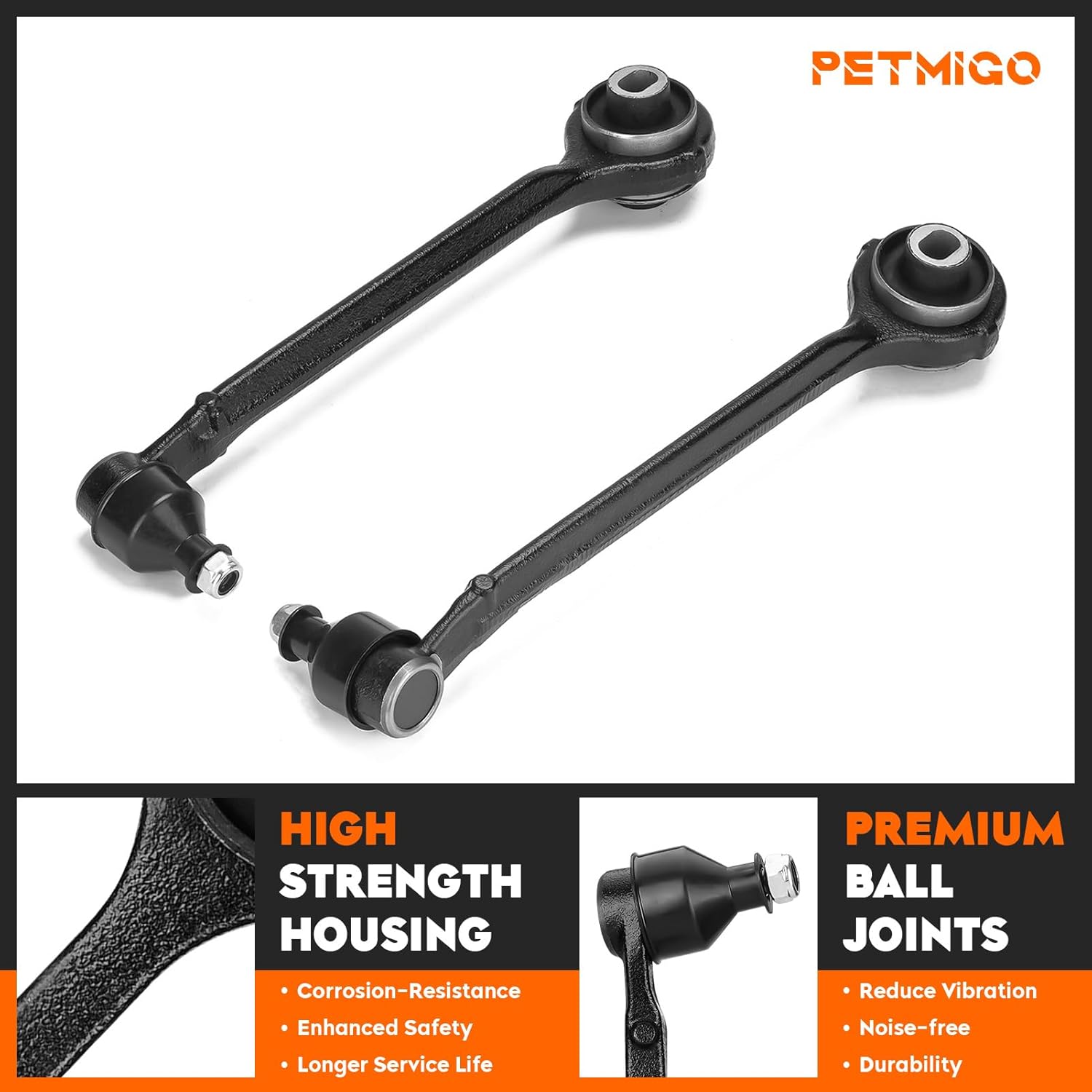 Front Lower Forward & Rearward Control Arms Kit RWD for Chrysler 300 2005-2010, for Dodge Challenger 2008-2010, Charger 2006-2010, Magnum 2005-2008, K620258 K620257 MS25119, 4PC