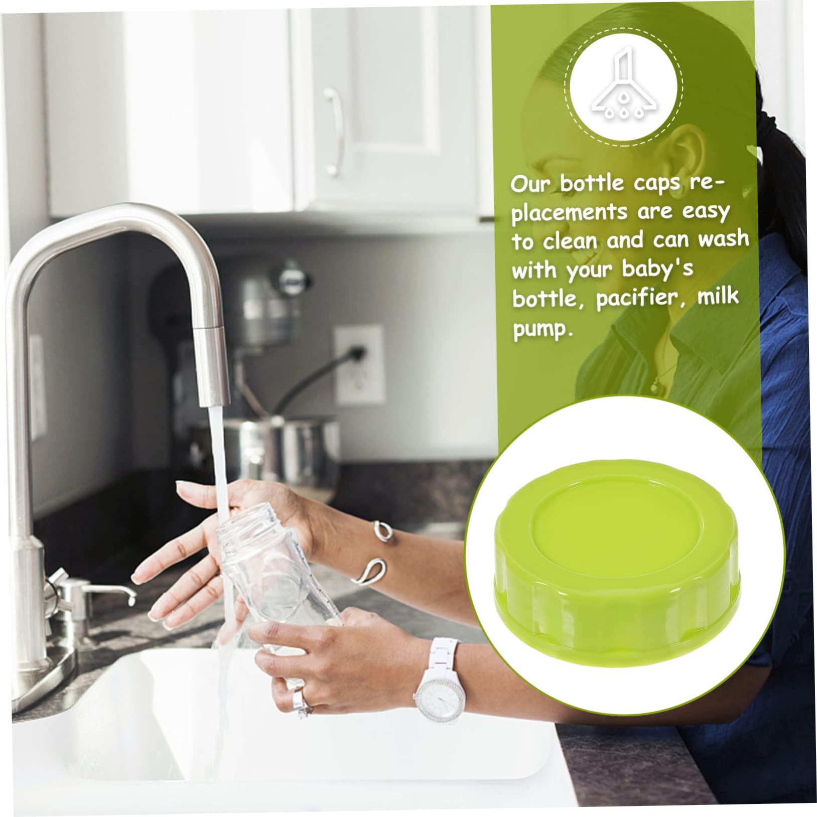 Amazon | NUOBESTY 8個 哺乳瓶シールキャップ 牛乳瓶の