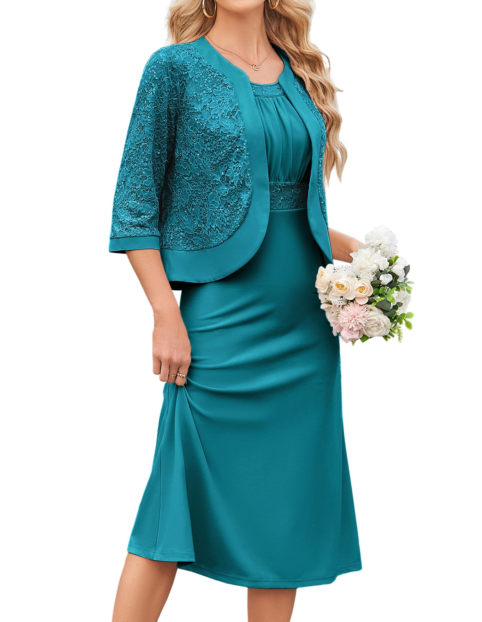 GRACE KARIN Women's Formal Wedding Guest Dress, 2 Piece Mother of The Bride Dresses