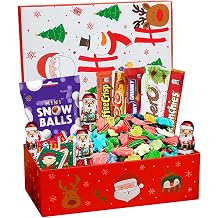 Christmas Chocolate Gift Sweets Box   Premium Festive Treat Selection   Ideal Xmas Gift for Family   Includes Chocolates, Mini Snowballs, Gummy Mix & More   Christmas Hamper for Her