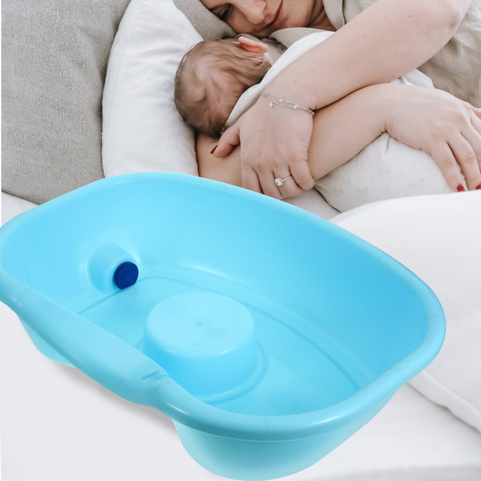 ibasenice Lavatesta Set in Plastico Portatile Bacinella Design Ergonomico per Spalle e Collo per Adulti e Ragazzo Ragazza per Uso Domestico e Anziani
