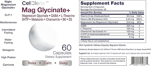 Miniatura 7 de El glicinato de magnesio+ apoya el alivio del estrés, el sueño, la salud del corazón, los nervios, los músculos y el metabolismo con glicinato de