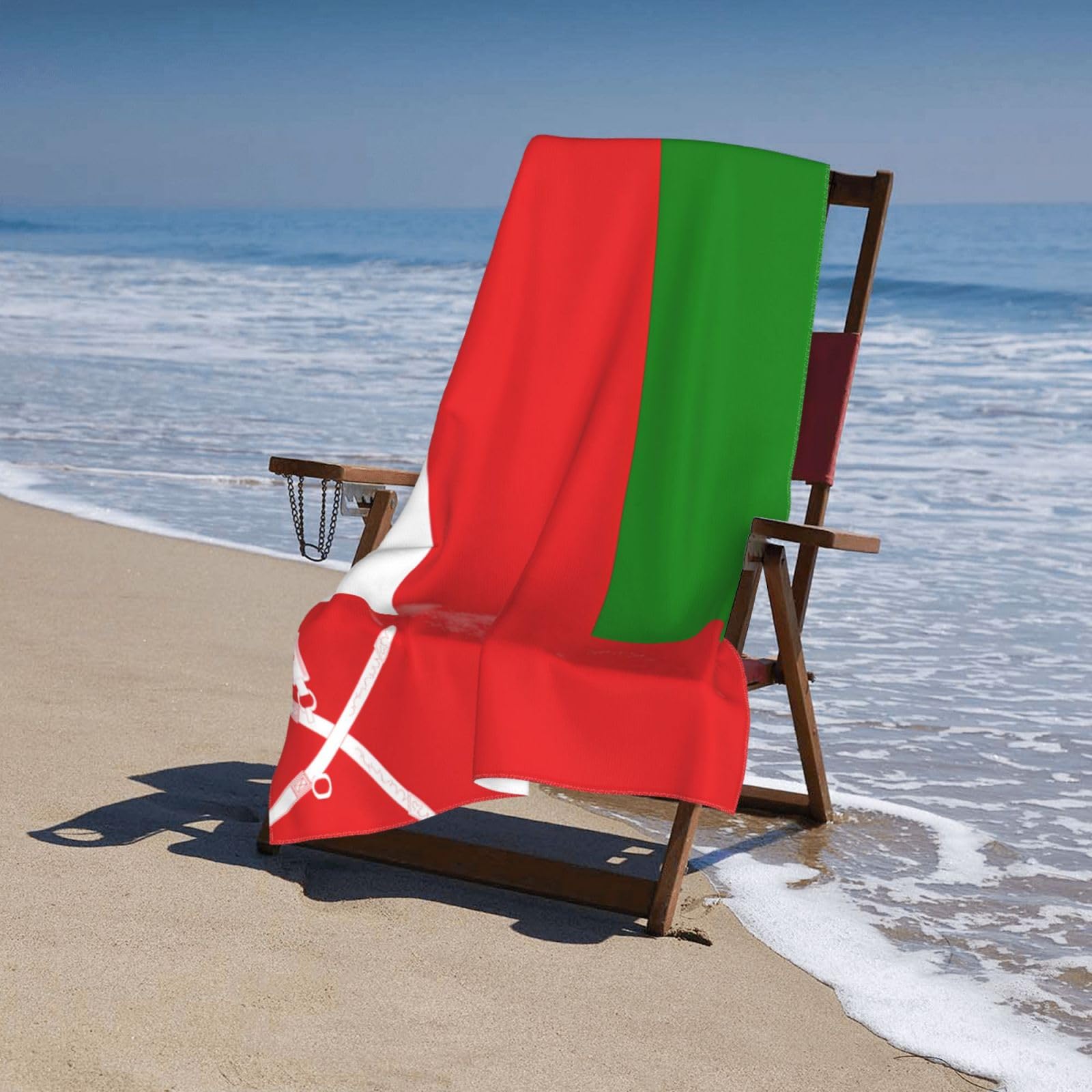 Toalla de baño con la bandera de Omán. Toalla de baño estampada para mujer, microfibra de secado rápido, 100% poliéster, toalla de viaje, playa y piscina.