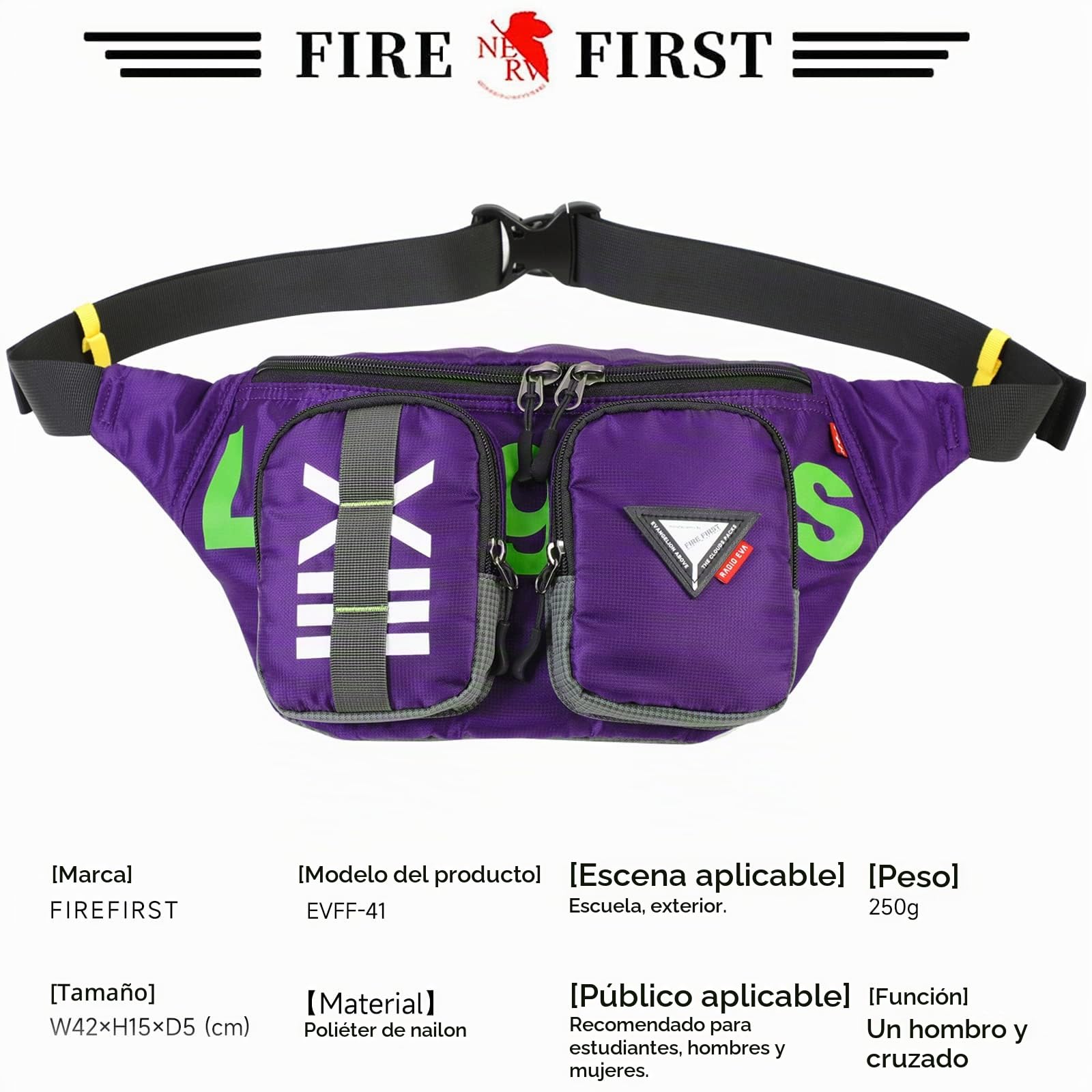 FIREFIRST x Radio Eva - Evangelion Riñonera Bolso Bandolera