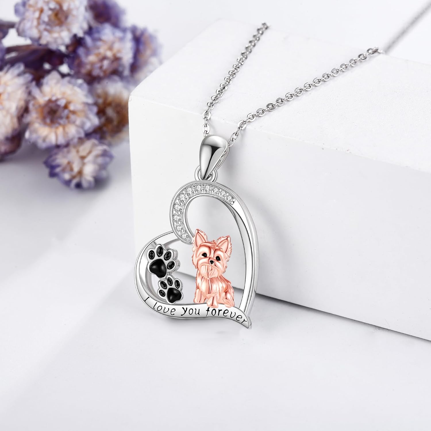 Animals Gift 925 Sterling Silver Cute Dog/Mouse Necklace Jewelry Gifts For Women Dog Lover - Image 2