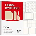 Daolyo Large Pimple Patches for Face, 7 Sizes 210 Counts XL Acne Patches, Big Hydrocolloid Bandages for Body, Chin, Forehead, Chest, Back Zit Breakouts (Strip, Square, Round)