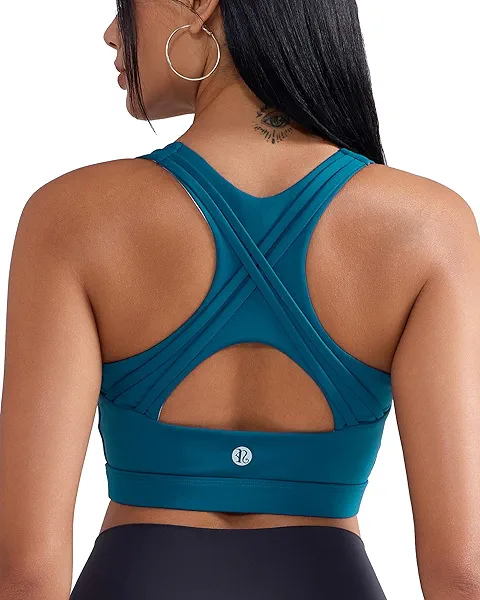 RUNNING GIRL High Impact Sports Bras for Women High Support Women’s Sports Bra Racerback Workout Running Bra Navy XX-Large