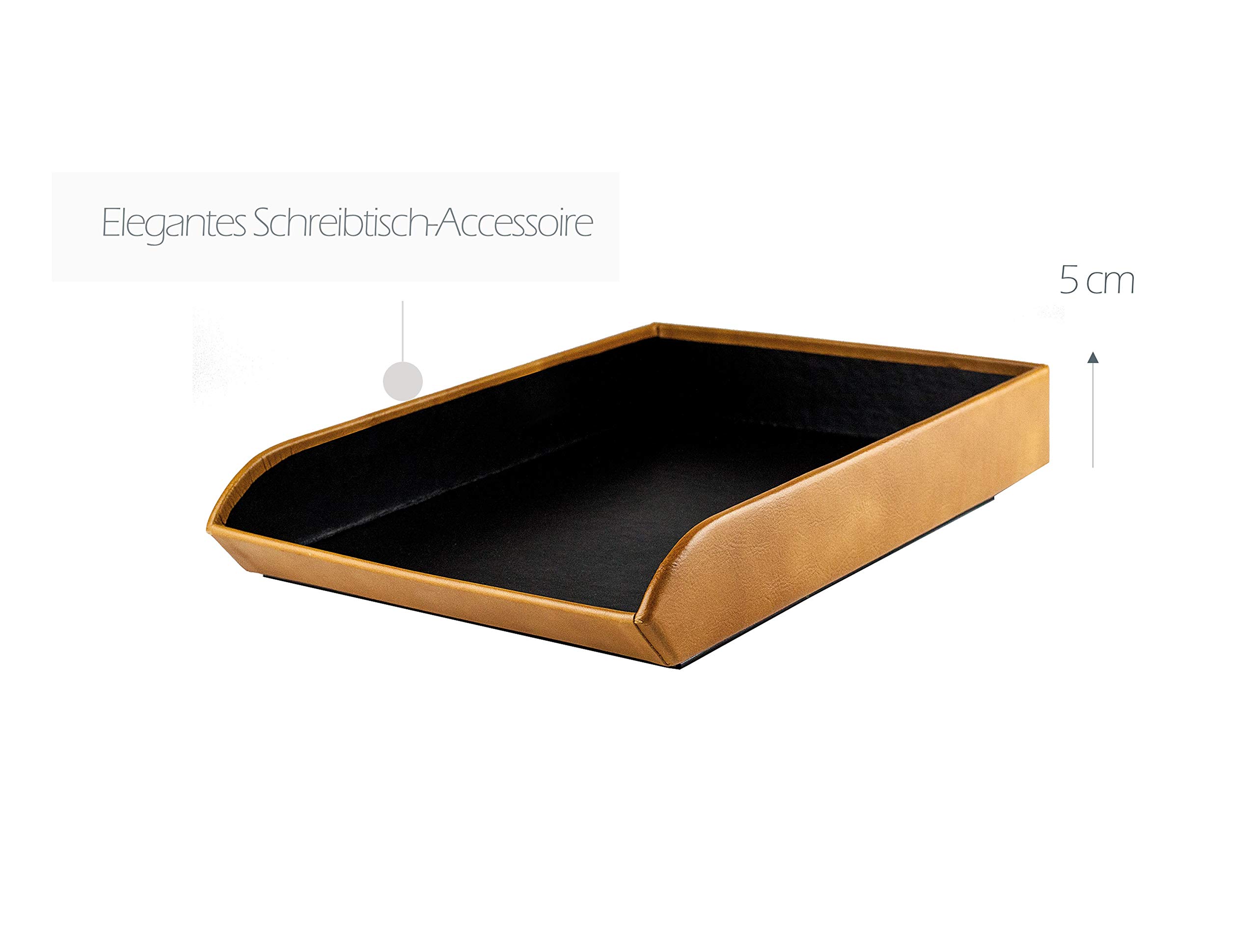 DELMON VARONE - Briefablage DIN A4 aus Premium Leder Vintage Anilin braun, Schreibtisch Organizer als Ablage für Dokumente, Briefe, Akten und Zeitungen, Elegante Dokumentenablage in Echtleder für Büro