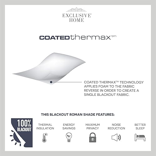 Miniatura 3 de Exclusive Home Prague Trellis - Persiana romana 100% de poliéster opaco, 27 x 64 pulgadas, color plateado