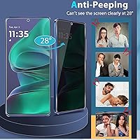 Vista 3 de Zeking [2+2] Paquete para Moto G Stylus (2022) Protector de pantalla de vidrio templado de privacidad + protector de lente de cámara, [sin burbujas]