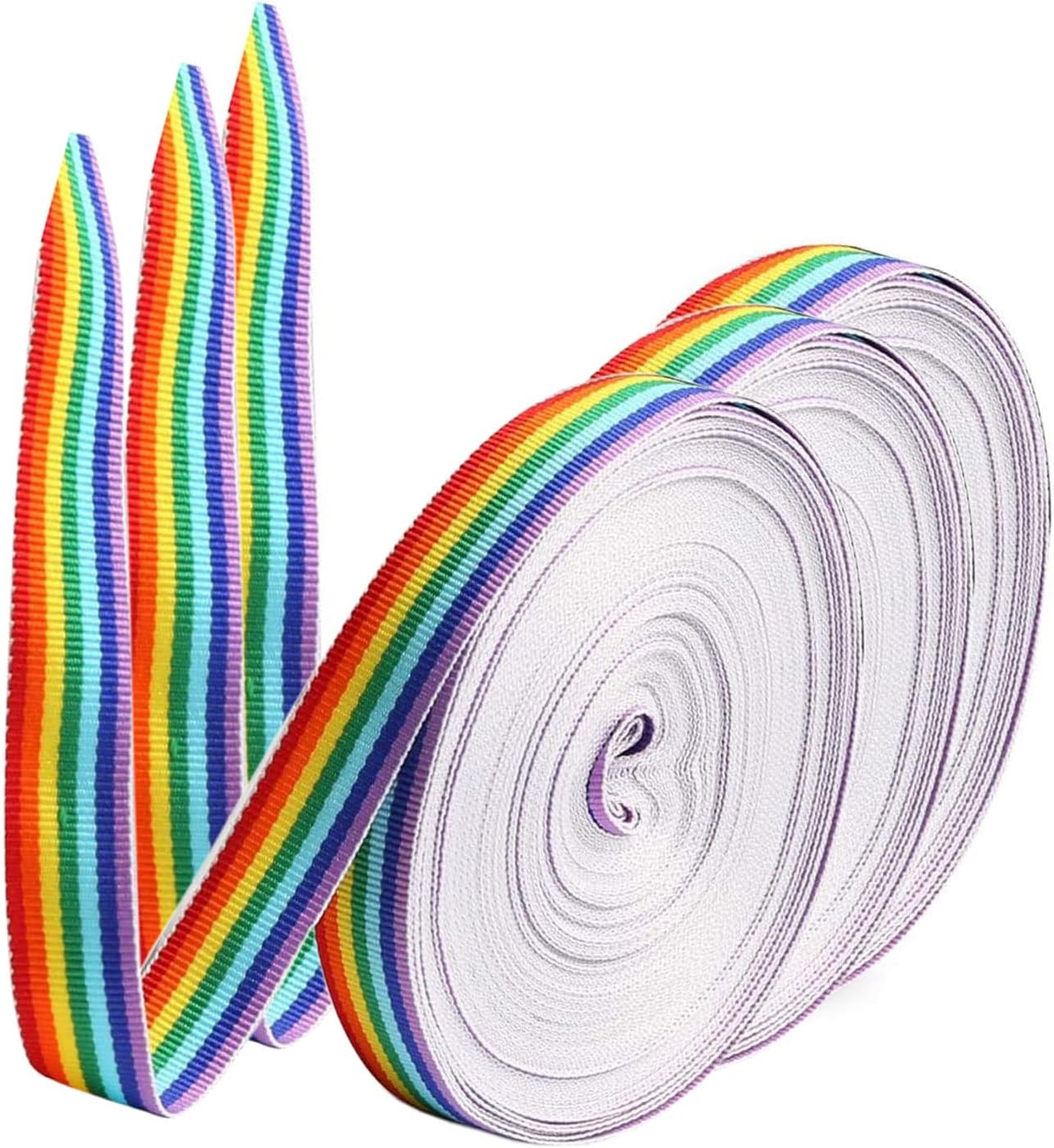3 Rollen Regenbogen Band Grosgrain, Regenbogen Band, Mehrfarbiges ...
