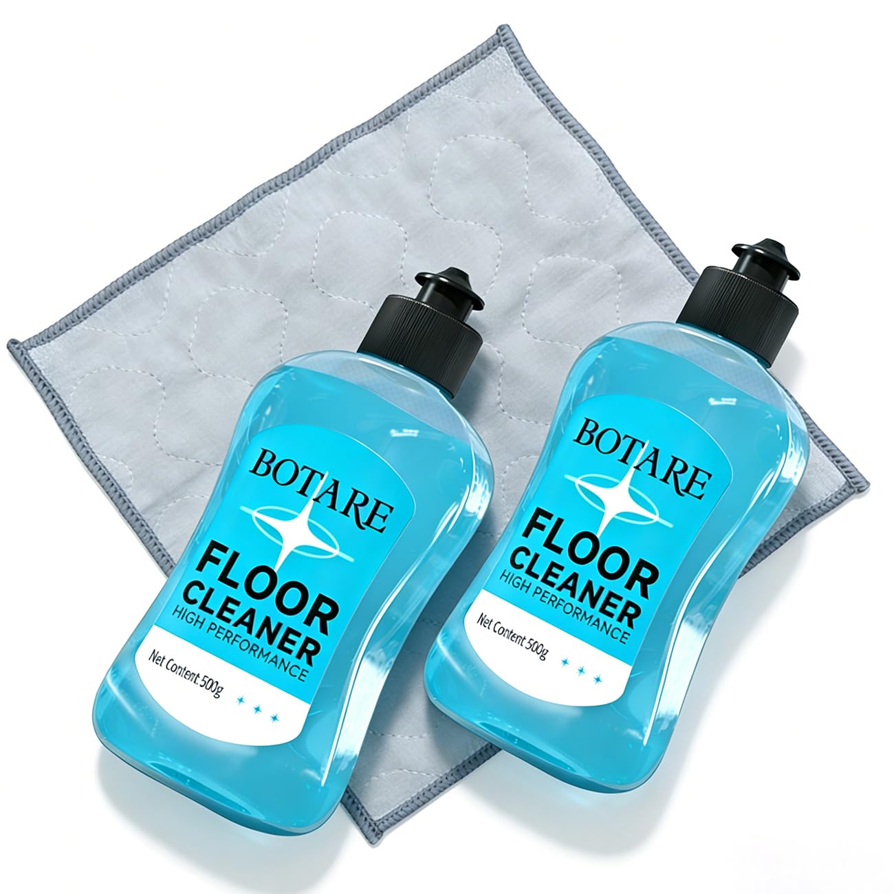 Floor Cleaner for Moping, Ocean Scent, 2 * 17.6 Fl Oz +1 Clean Cloth