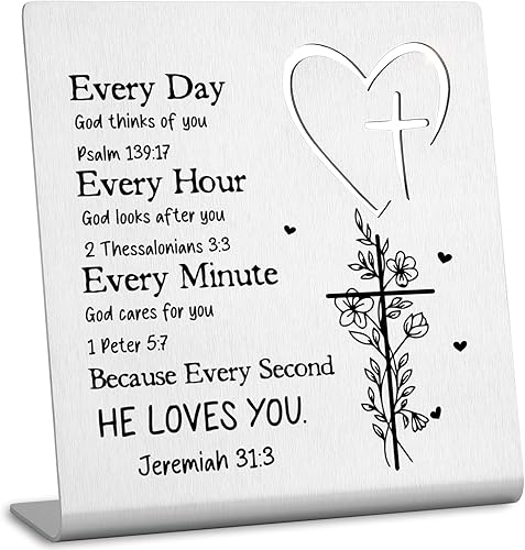 Versículos bíblicos de regalo para mujeres, escritura cristiana, regalos religiosos inspiradores para ella todos los días, Dios piensa en ti, regalo