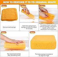 Vista 3 de Tioncy 24 esponjas grandes a granel de 7.5 x 5.5 x 1.9 pulgadas, esponja de limpieza y lavado de espuma comercial grande multiusos para limpiar