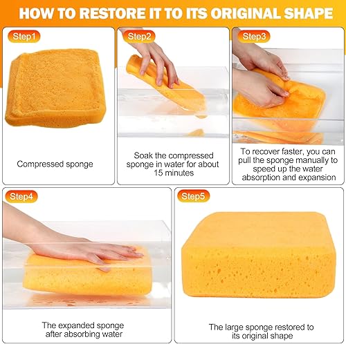 Miniatura 3 de Tioncy 24 esponjas grandes a granel de 7.5 x 5.5 x 1.9 pulgadas, esponja de limpieza y lavado de espuma comercial grande multiusos para limpiar