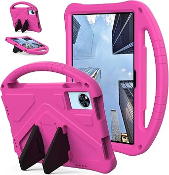 YRH for Doogee U11 Tablet Case 2025, Kids EVA Shockproof Cover with Stand Handle Pink