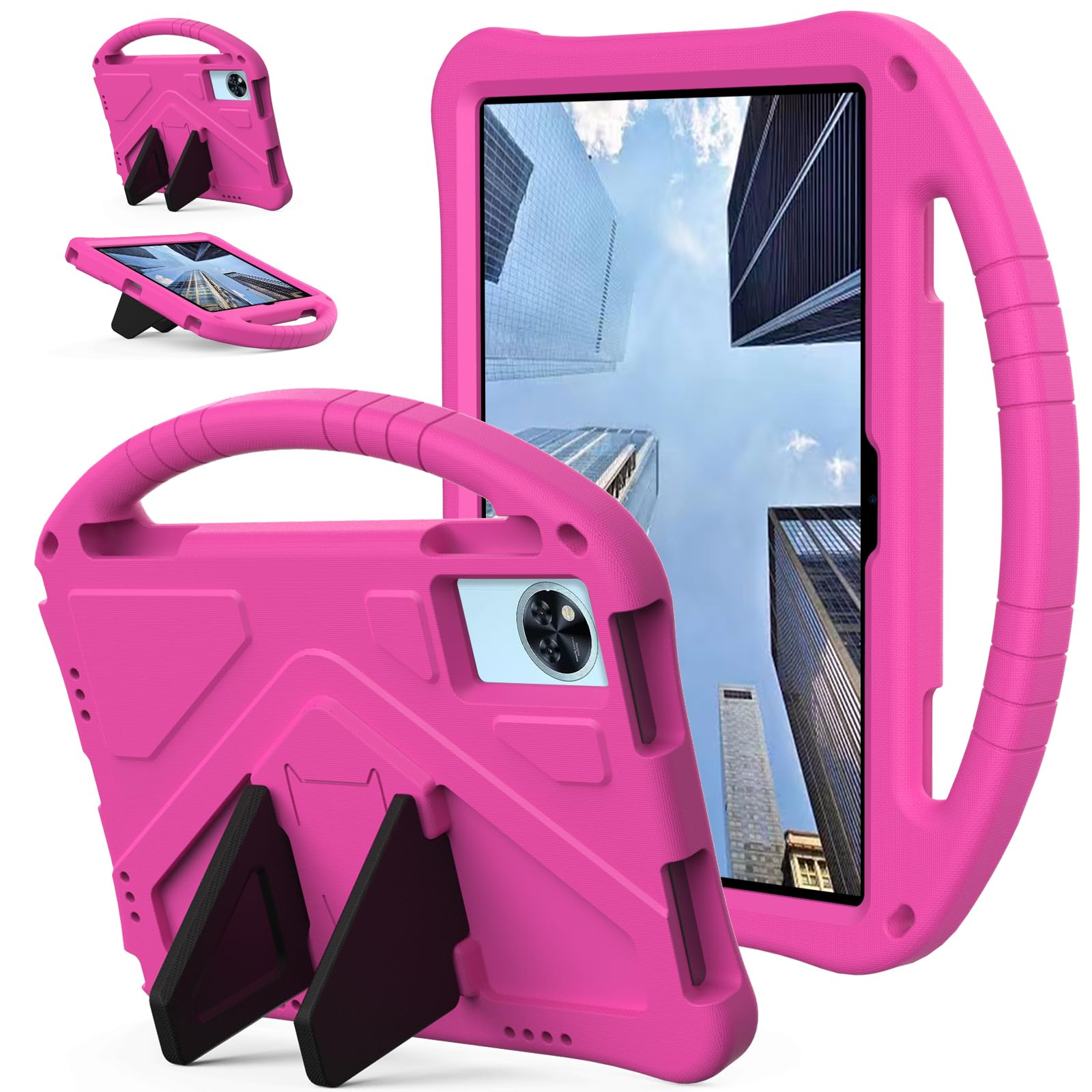 Compatible con Doogee U11 Pro - Funda para tablet de 11 pulgadas 2025 para niños, duradera y ligera EVA a prueba de golpes, funda protectora para U11 2025 (rojo rosa)
