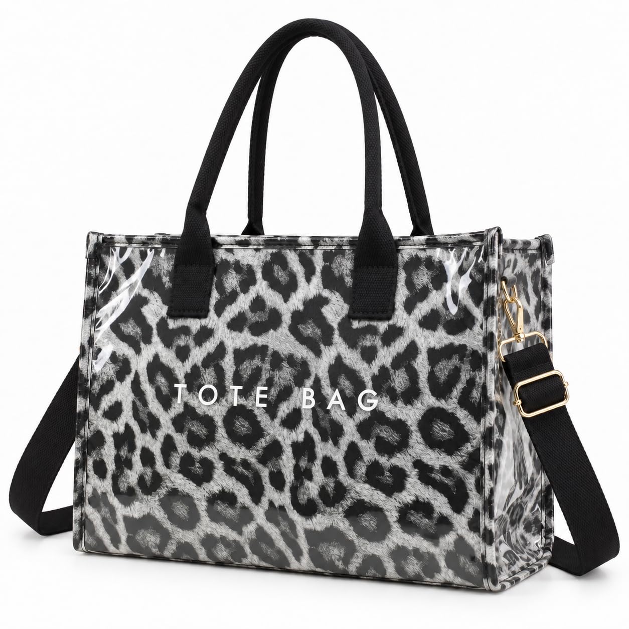 GISMTR Women's PVC Letter Print Tote Bag, Purse with Shoulder Strap