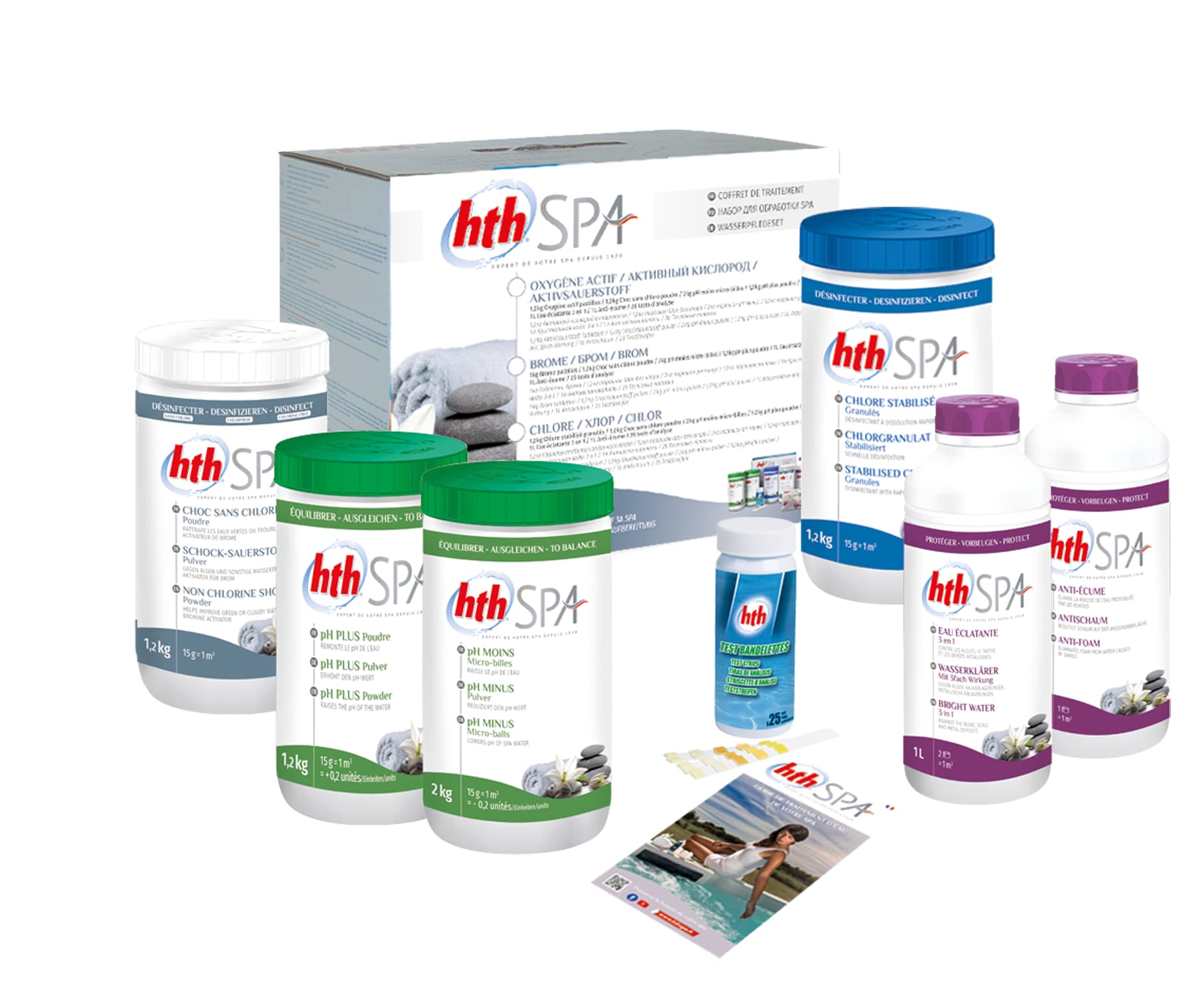 HTH Spa Chimie Kit de démarrage chlore (5.6 Kg + 2L)