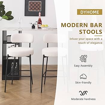 Amazon.com: DYHOME Bar Stools Set of 2, 28 Inches Boucle